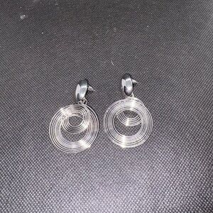 Vintage Elegant Silver Spiral Earrings